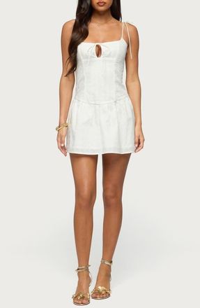 Edikted Kaira Boned Minidress in White at Nordstrom, Size X-Small