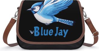 Generic Blue Jay Bird Womens Crossbody Bag Fashion Shoulder Handbags Message Tote Bag with Adjustable Strap