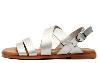Divaz Sienna Womens Flat Sandals Silver 5 UK