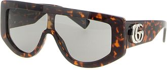 Gucci Rectangular Occhiali Da Sole Marrone-Donna