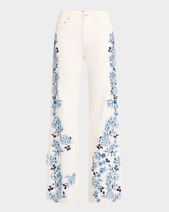 Alice & Olivia Weezy Embroidered Jeans