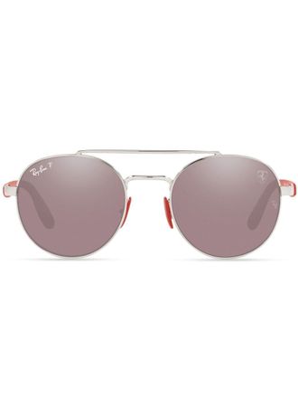 Ray-Ban RB3696M Scuderia Ferrari round sunglasses - unisex - Metal - 51 - Silver
