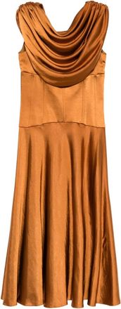 Amsale Abito con spalline sottili - Marrone