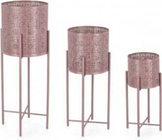 BIZZOTTO Bizzotto - Set 3 PortaVaso Naira Tondo Alto Rosa per uso interno ed esterno