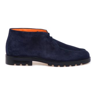 Santoni Desert Boot - male - Santoni - Lace-up Boots - Blue - 6 UK - Shoes