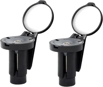 OEM 2 Unidades, Espejo Para Bicicleta, Espejo Para Manillar, Universal, Giratorio 360 Grados, Redondo, 3733 Mm, Acr&iacute;lico + Pl&aacute;stico Abs, Negro