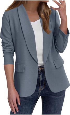 Generic Blazers for Women UK Elegant Long Sleeve Lapel Classic Dress Jackets Ladies Fashion Open Front Solid Color Cardigan Jacket Fashion Business Work Offic