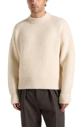 Mani&egrave;re De Voir KW001 Brushed Wool Knit Jumper in Cream at Nordstrom, Size Xx-Large