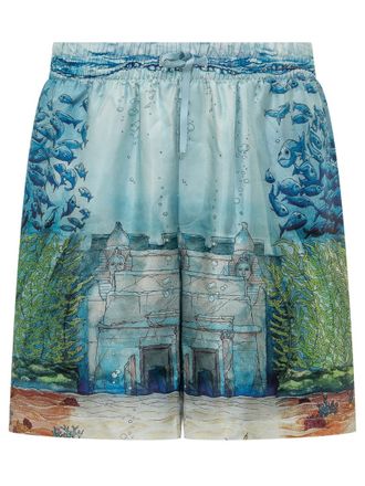 Casablanca Multicolor Graphic Print Shorts