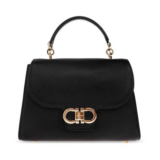 Ferragamo Tassen, Dames, Zwart, ONE Size, Double Gancini Tas