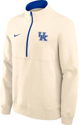 Nike Kentucky Primetime Primary Logo Nike Mens College 1/2-Zip Crew in Brown | 02JW0BP1NKY-G24