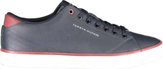 Tommy Hilfiger Blauwe Polyester Sneaker met Contrastdetails - Heren - Sneakers - Blauw - 48 EU - Polyester - Schoenen