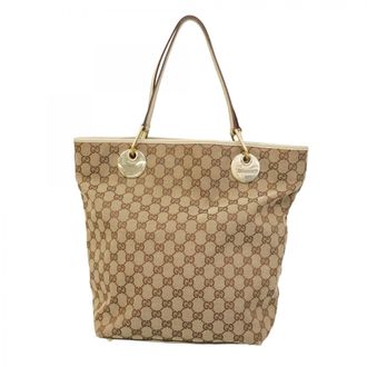Gucci Brown Canvas Tote Bag (Pre-Owned)