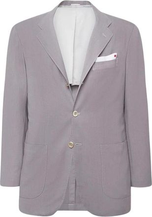Kiton Grijze Kasjmier Jas - Heren - Blazers - Paars - M - Kasjmier - Jassen