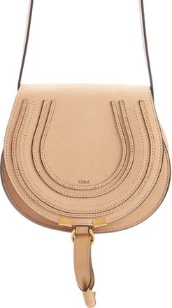 Chloé Small Marcie Leather Crossbody Bag in Milky Brown at Nordstrom