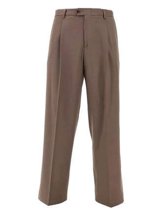 Breras Milano button pleated trousers - Brown