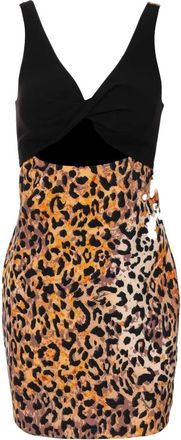 Just Cavalli Short Dresses, female, Multicolor, Size: 2XS Cady Leopard-print Mini Dress