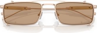 Brunello Cucinelli 0bc2014st Rectangular Titanium Sunglasses with Double Bridge