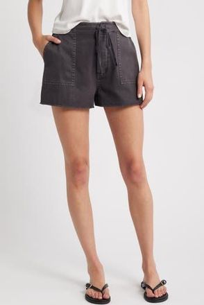 Re/Done Cotton Twill Beach Shorts in Black at Nordstrom Rack, Size 31