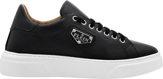 Philipp Plein Iconic Plein Low-Top Sneakers - Dames - Sneakers - Zwart - 36 EU - Leer - Schoenen