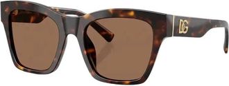 Dolce & Gabbana Zonnebril met vierkant montuur - Dames - Zonnebrillen - Bruin - 52 MM - Accessoires