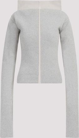 Rick Owens Grey Wide Collar Cashmere Pullover