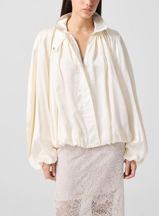 Rotate Womens Satin draped Bomber Jacket