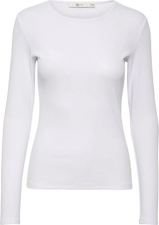 Gestuz Witte Longsleeve Tee Top - Dames - Longsleeves - Wit - S - Katoen - Tops