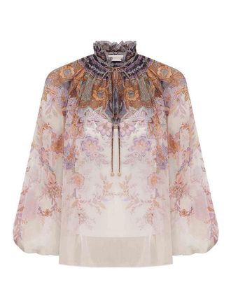Zimmermann Luna Blouse With Puffed Sleeves