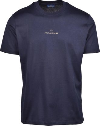 Paul & Shark Classic Blue T-Shirt With Gold Detailing