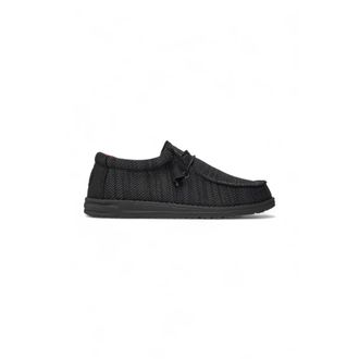 Hey Dude Rekbare polyester sok schoen - Heren - Veterschoenen - Zwart - 41 EU - Polyester - Schoenen