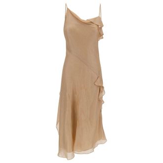 Victoria Beckham Dames, Jurken, Beige, Maat: XS Viscose