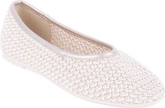 Elie Tahari Woven Ballerina Flat in Beige/Gold at Nordstrom, Size 5.5