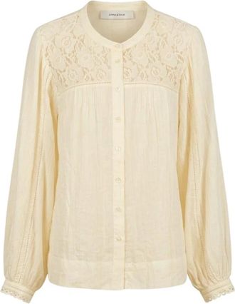 Emma & Gaia Blouse - Dames - Blouses - Beige - M - Overhemden