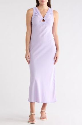 Topshop Keyhole Cotton Midi Dress in Lilac at Nordstrom Rack, Size 4 Us (Fits Like 0-2)