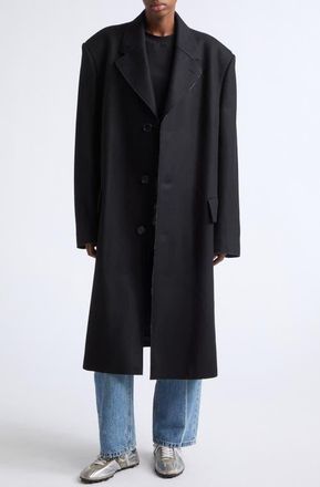 Maison Margiela Raw Edge Wool Felt Coat in Black at Nordstrom, Size 52
