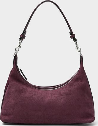 Simons Womens Velvety faux-suede shoulder bag