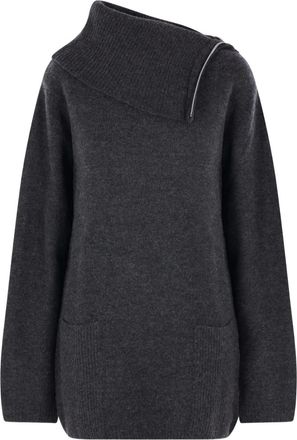 Yohji Yamamoto Sweater met ritsdetail - Grijs