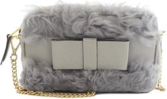 Miu Miu Pre-owned Cross Body Bags, female, Gray, Size: ONE SIZE Pre-owned Leather Shoulder Bag