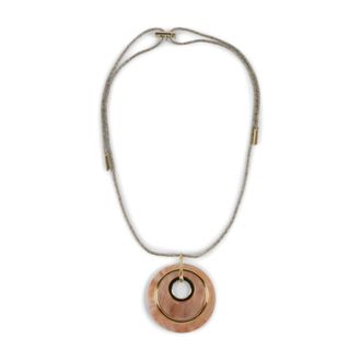 Emporio Armani Necklaces, female, Yellow, Size: ONE SIZE Round Pendant Necklace