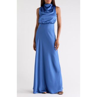 Lulus Satin Sleeveless Maxi Dress in Royal Blue at Nordstrom Rack, Size X-Small