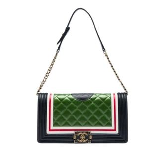 Chanel Pre-owned Boy Flap Bag - Dames - Vintage Schoudertas - Groen - ONE Size - Leer - Vintage