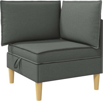 vidaXL Sof&aacute; Con Almacenamiento Gris Oscuro Tela Vidaxl