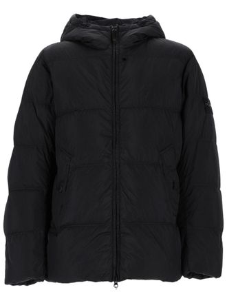 Stone Island Black Padded Crinkle Texture Polyamide Down Jacket