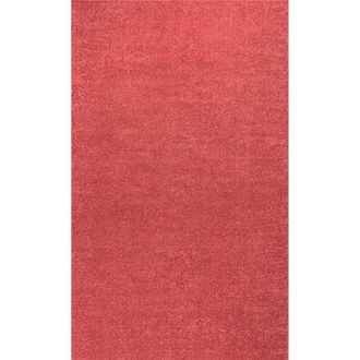Jonathan Y Designs Haze Solid Low-Pile Area Rug in Red at Nordstrom, Size 2Ft 0In X 8Ft 0In