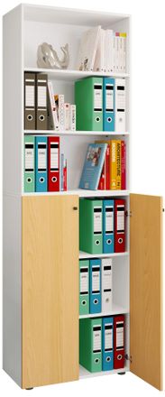 ebuy24 Gabinete De Oficina Vcm Con 6 Compartimentos Estante De Oficina Gabinete De Archivo Moderno Con Puertas Giratorias Dimensiones Aprox. Al. 220 X An. 70