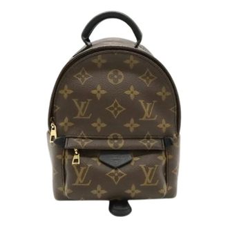 Louis Vuitton Pre-owned Monogram Palm Springs Mini Rugzak - Dames - Vintage Rugzakken - Bruin - ONE Size - Leer - Vintage