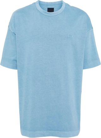 Juun.J T-shirt con logo ricamato - Blu