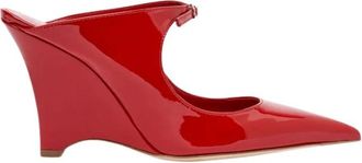 Scarosso Marta II Heeled Mules - Dames - Muiltjes - Rood - 38 1/2 EU - Leer - Schoenen