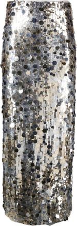 P.A.R.O.S.H. Gonna paillette-embellished high-waisted skirt - women - PVC/Polyamide/Elastane/Polyamide/Elastane - S - Silver